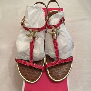 Juicy Couture, Alana Sandal, Hot Pink Stingray Print, Size 9